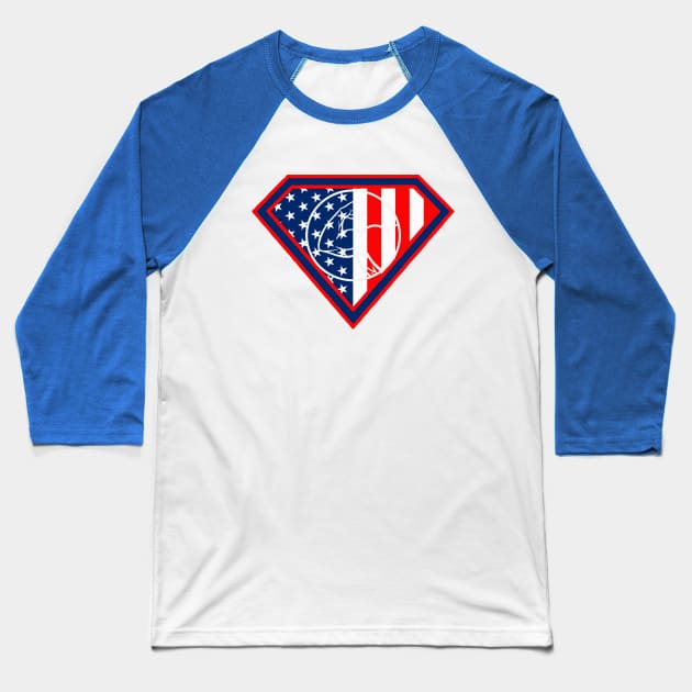 Super P Muscle Baseball T-Shirt by Liberty Steele